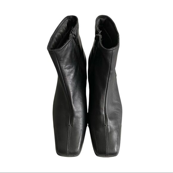 SESTO MEUCCI Italy Leather Insulated Square Toe Winter Ankle Boot Black - Picture 7 of 10